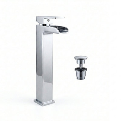 ARKO Tall Basin Tap,Waterfall Bathroom High-Rise Sink, CHROME