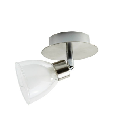 Arla G9 Satin Nickel And Glass Spotlight