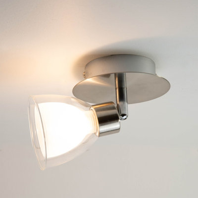 Arla Spotlight Brushed Nickel and Glass G9 28W LED Single Ceiling Wall ...