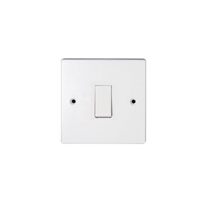 Arlec 10A 1 Gang 2 Way White Wall Light Switch Square Edge Profile 10 Amp Screwed