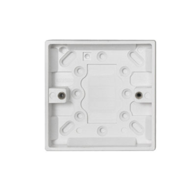 Arlec 16mm Deep White Plastic Single 1 Gang Surface Mounted Pattress Box Wall Outlet Back Box Shallow Low Profile