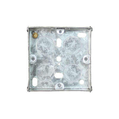 Arlec 25mm Deep Single Metal Back Box for 1 Gang Electrical Installations Galvanised Steel