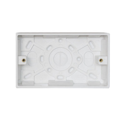 Arlec 25mm Deep White Plastic Double 2 Gang Surface Mounted Pattress Box Wall Outlet Back Box