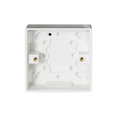Arlec 25mm Deep White Plastic Single 1 Gang Surface Mounted Pattress Box Wall Outlet Back Box