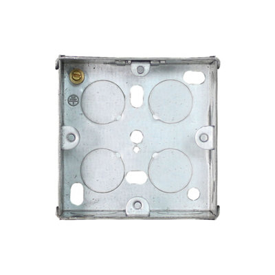 Arlec 35mm Deep Single Metal Back Box for 1 Gang Electrical Installations Galvanised Steel