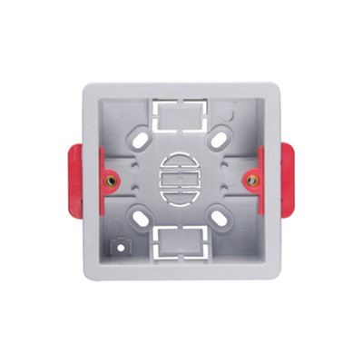 Arlec 35mm Deep White Plastic Single 1 Gang Dry Lining Box Adjustable Lugs Plasterboard