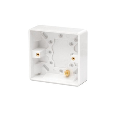 Arlec 35mm Deep White Plastic Single 1 Gang Surface Mounted Pattress Box Wall Outlet Back Box