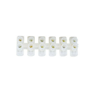 Arlec 6 Way Terminal Connector Strip 3A 3 Amp for safe and secure wire connections