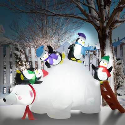 Arlec 6FT Polar Bear and Penguins Inflatable