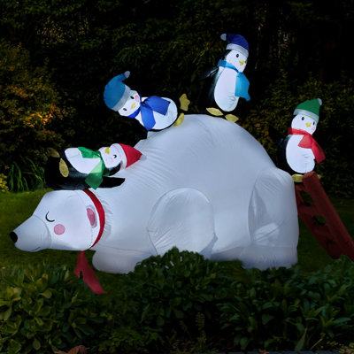 Arlec 6FT Polar Bear and Penguins Inflatable