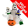 Arlec 6ft Three White Ghost Inflatable with Pumpkin