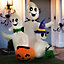 Arlec 6ft Three White Ghost Inflatable with Pumpkin