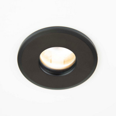 Arlec Fixed Fire Rated IP65 Pack 3 Downlights Black