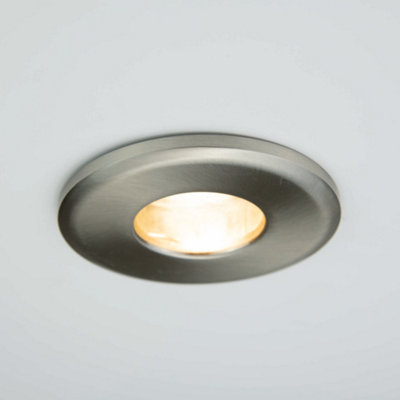 Arlec Fixed Fire Rated IP65 Pack 3 Downlights Brushed Steel