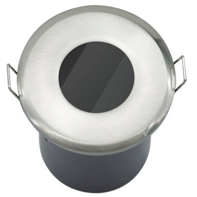 Arlec Fixed Fire Rated IP65 Single Downlight Brushed Steel | DIY at B&Q