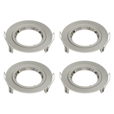 Arlec GU10 Fixed Downlight 4 Pack Brushed Steel