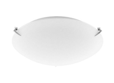 Arlec Large Frosted Glass Oyster Flush Ceiling Fitting