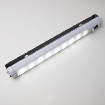 Arlec PIR Motion Movement Sensor LED Under Cabinet Cupboard Swivel Angle Light - Cool Ice White Wardrobe Bar Strip Battery Powered