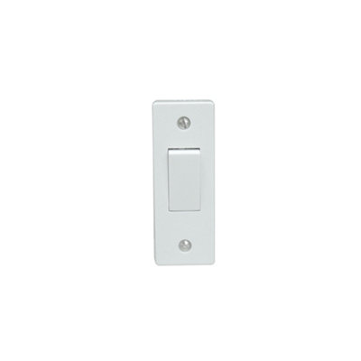 Arlec White 10A 1 Gang 2 Way Architrave Light Switch Screwed Square Edge Profile 10 Amp