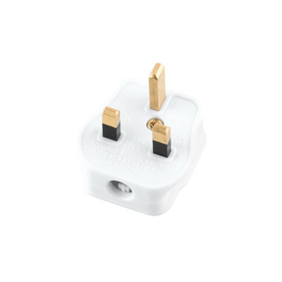 Arlec White 13Amp Fused Plug Mains Adapter UK 3-Pin Plug Fast Fit Cord 13A