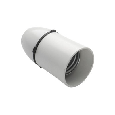 Arlec White Cord Grip Pendant Lamp Holder Lampholder Long Skirt E27 for Edison Screw Cap Light Bulb
