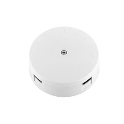 Arlec White Junction Box 30A 90mm Deep 3 Way Terminal Box 30 Amp Round