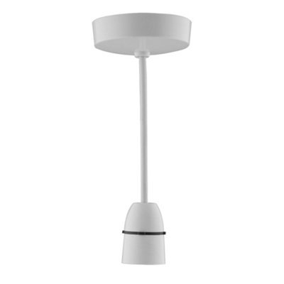 Arlec White Pendant Light Set 6 Inch (15cm) cord T2 Rated B22 for Bayonet Screw Cap Light Bulb