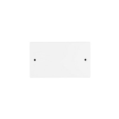 Arlec White Screwed Double 2 Gang Blank Plate Blanking Plate Dual Outlet