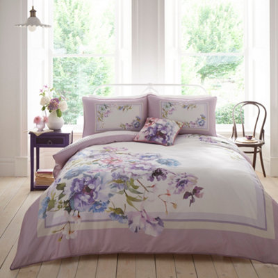 Arley 200 Thread Count Pure Cotton Mauve Duvet Cover Set