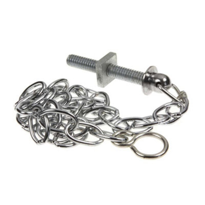 Arley Oval Bath Link Chain With Stay and Hook 18 inches Brass Chrome Finish