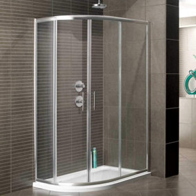 ARLEY Ralus 1000 x 800 Offset Glass Quadrant Shower Wetroom Enclosure - 6mm Thickness (1850mm Height)