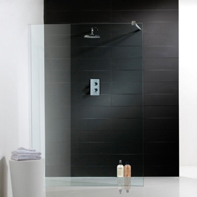 Arley Ralus 300mm Wet Room Panel, 8mm Toughened Safety Glass, Easy ...