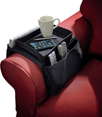 5-Pocket Armrest Organizer Caddy – Holds TV Remote, Phones & More For Couch, Sofa, Recliner