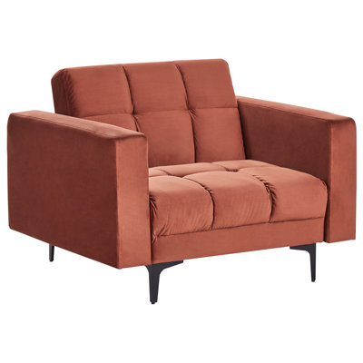 Armchair ALNES Velvet Light Red