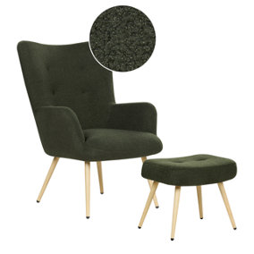 Armchair Boucle Dark Green VEJLE