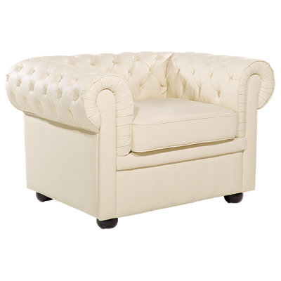 Armchair CHESTERFIELD Leather Beige