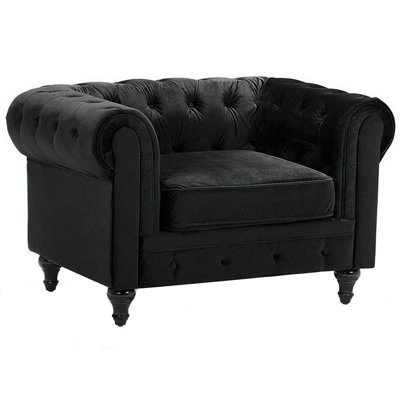 Armchair CHESTERFIELD Velvet Black