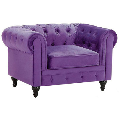 Armchair CHESTERFIELD Velvet Violet DIY at B Q