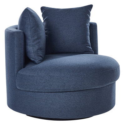 Armchair DALBY Swivel Fabric Dark Blue