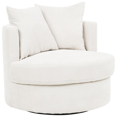 Armchair DALBY Swivel Fabric Light Beige