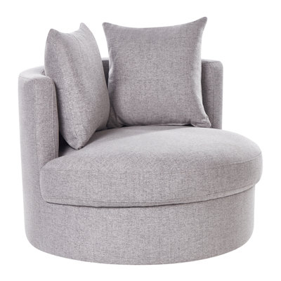 Armchair DALBY Swivel Fabric Light Grey