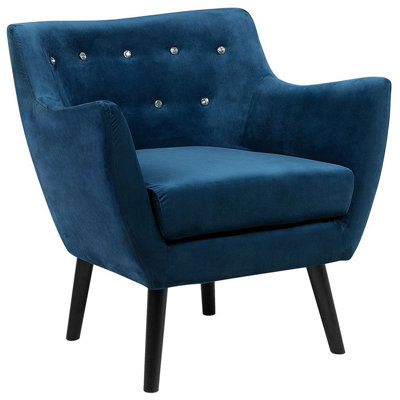 Armchair DRAMMEN Velvet Navy Blue