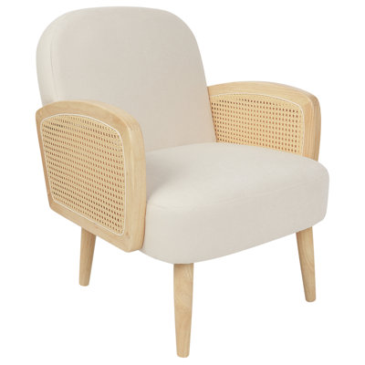 Armchair DVENBERG Fabric Light Brown