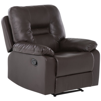 Armchair Faux Leather Brown BERGEN