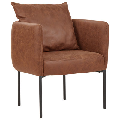 Armchair Faux Leather Brown MALMOS