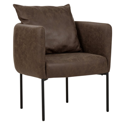 Armchair Faux Leather Dark Brown MALMOS