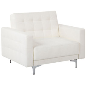 Armchair Faux Leather White ABERDEEN