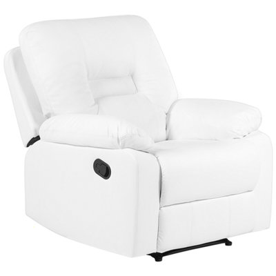 Armchair Faux Leather White BERGEN