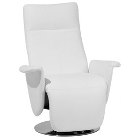 Armchair Faux Leather White PRIME