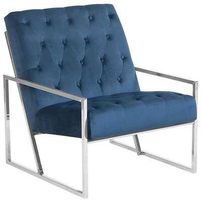 Armchair HARSTAD Velvet Dark Blue